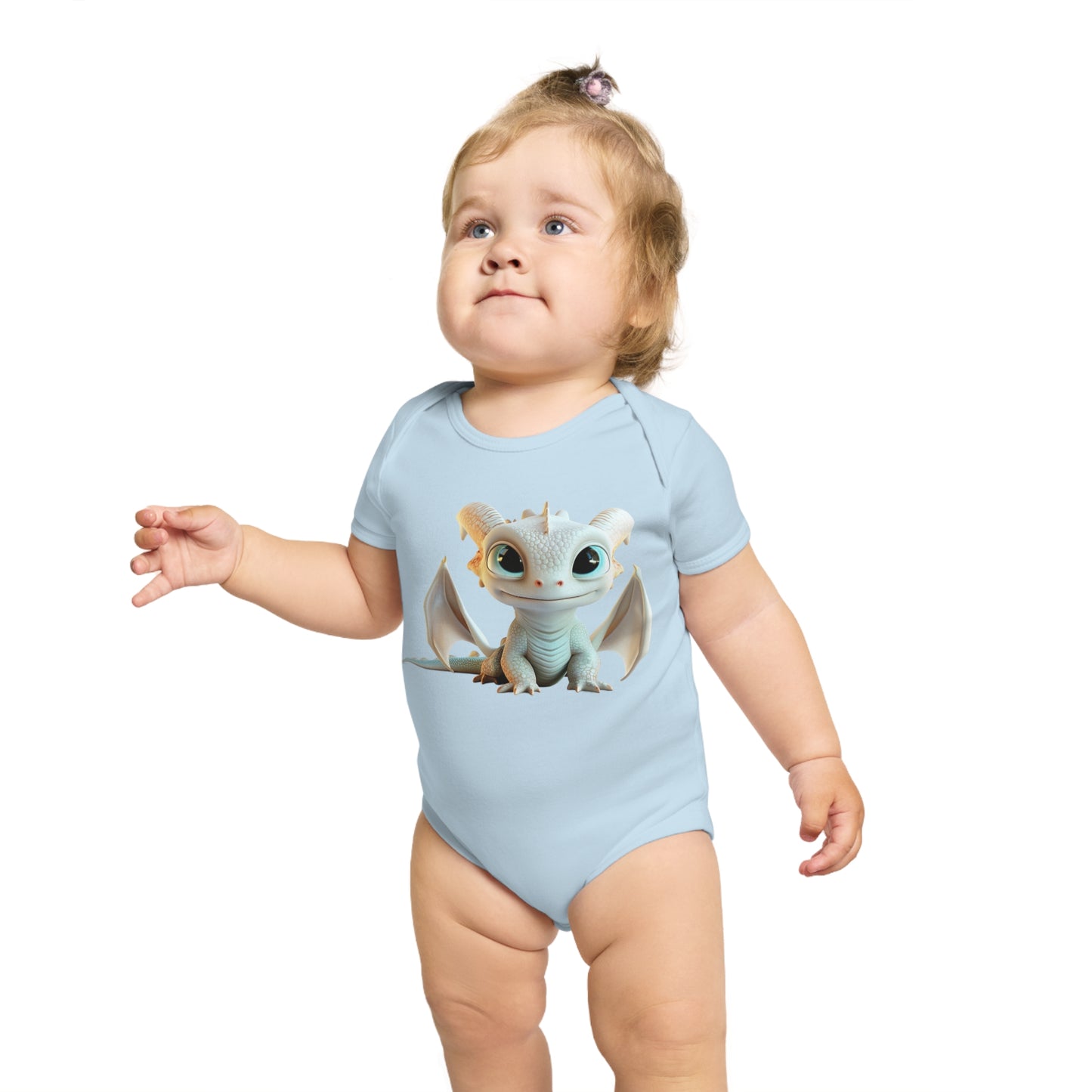 Short Sleeve Baby Bodysuit with Cute Baby Dragon | Teeny Tiny Dragons