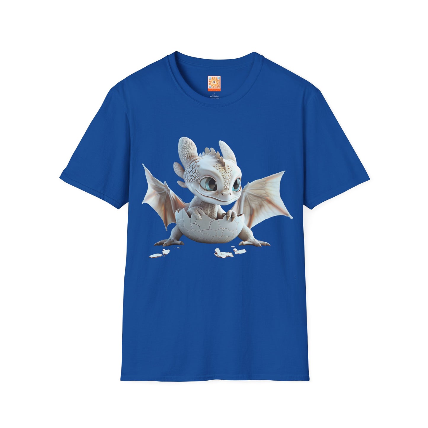 Baby Dragon Hatching from Egg Adult Unisex Softstyle T-Shirt - Teeny Tiny Dragons
