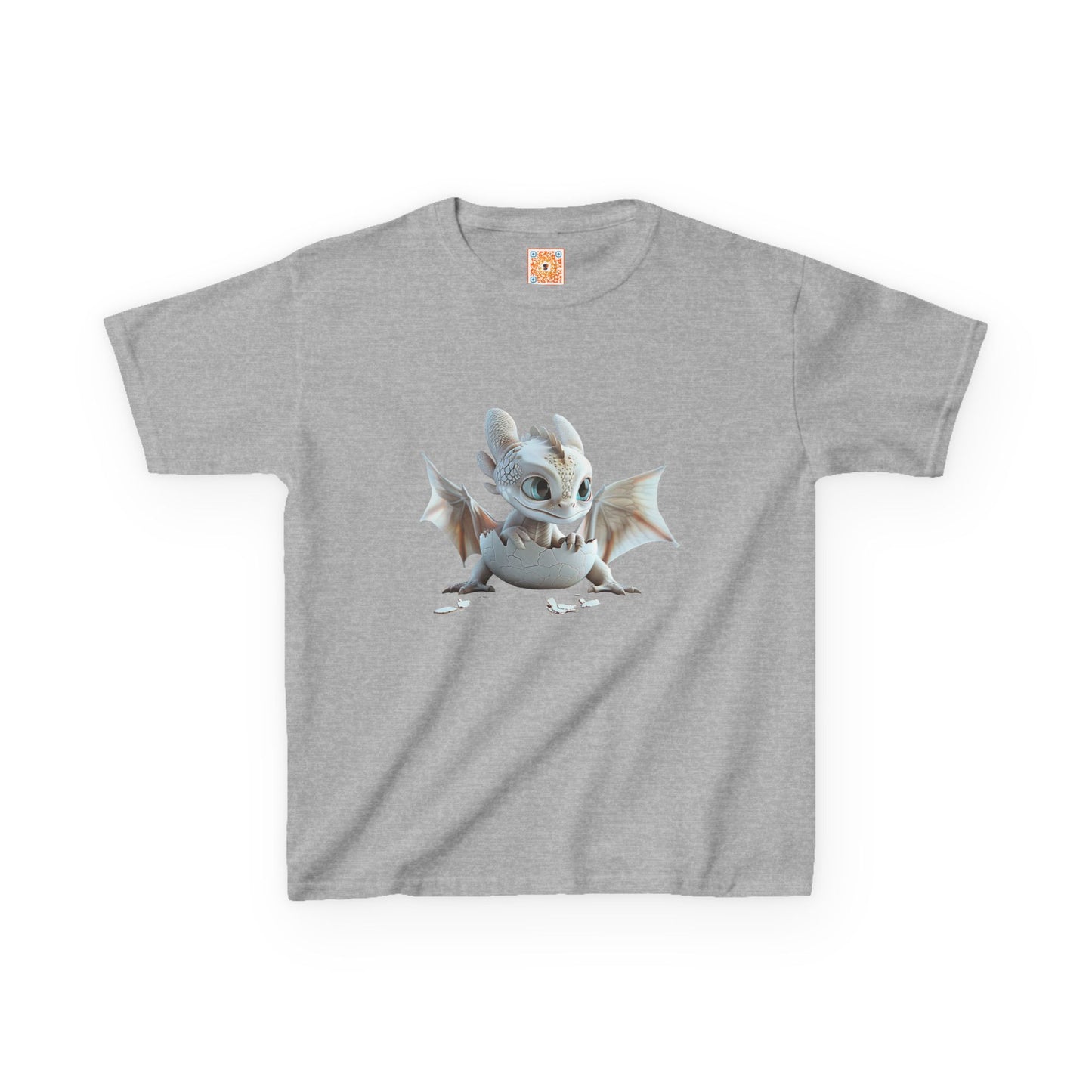 Silver Crystal Dragon Kids Heavy Cotton T-Shirt