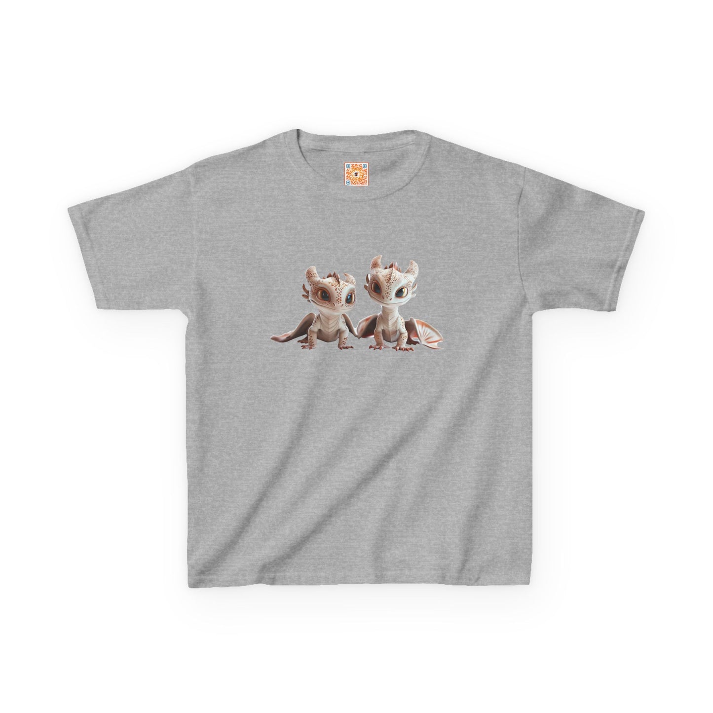 2 Adorable Dragons Kids Heavy Cotton T-Shirt - Teeny Tiny Dragons