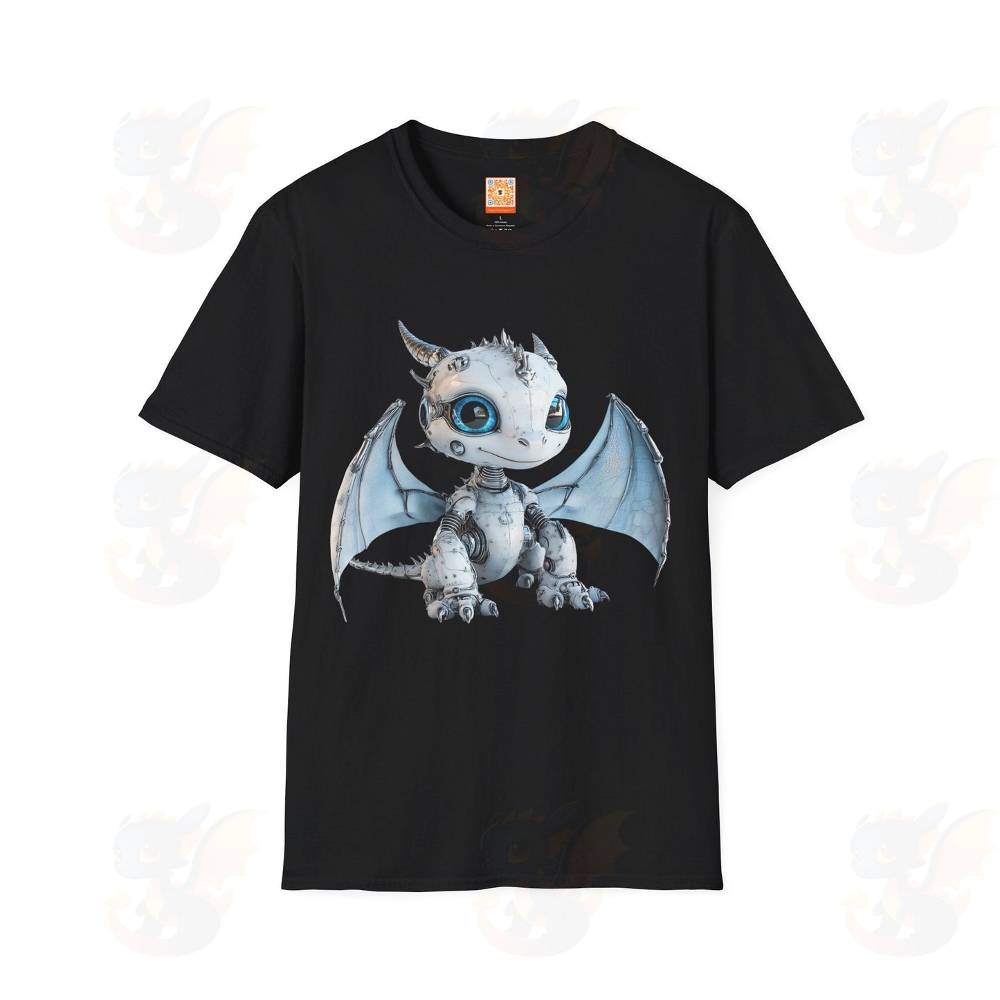 Cute Little Robot Dragon - Adult Robot Dragon Design Unisex Softstyle T-Shirt