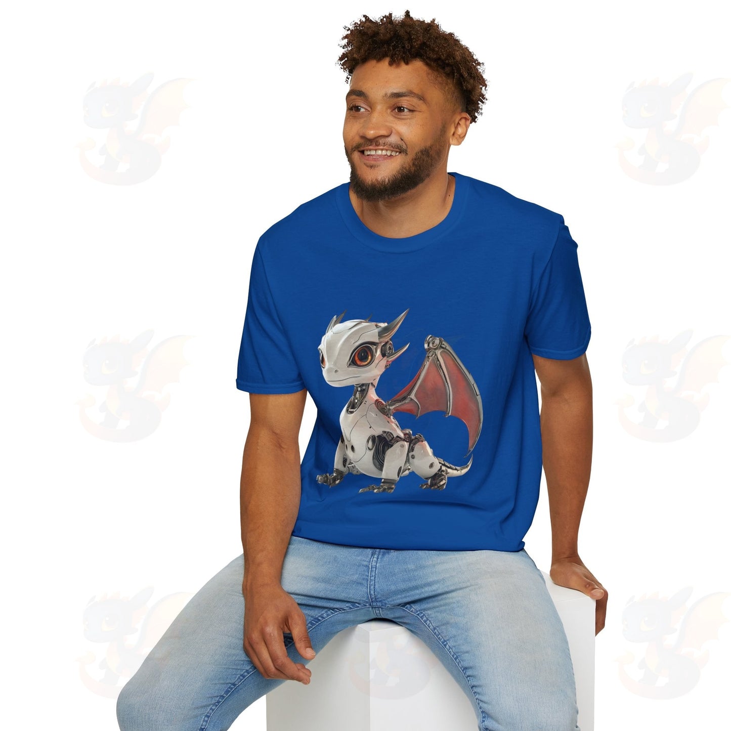 Adult Robot Dragon Design Unisex Softstyle T-Shirt