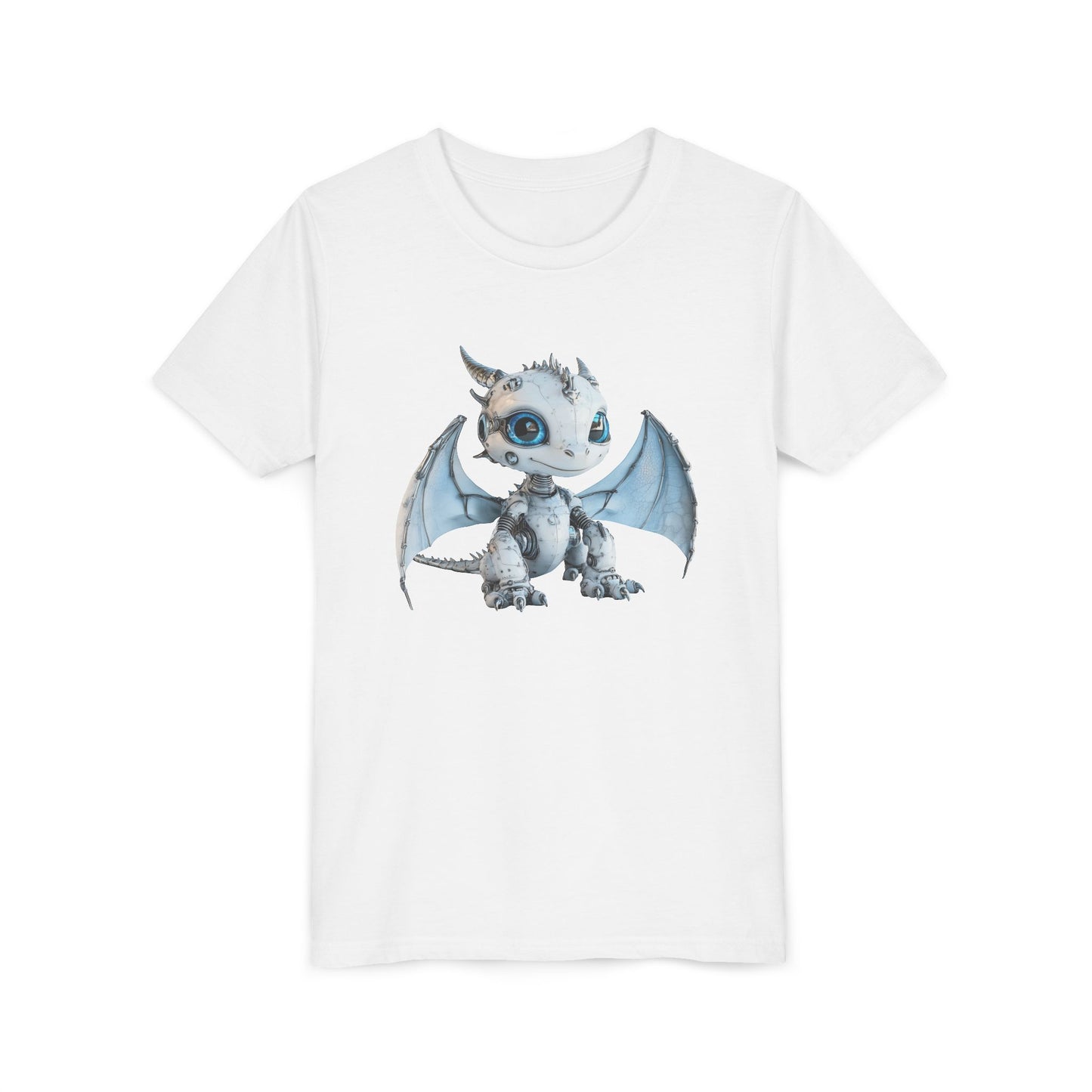 White Robot Dragon Kids Tee - Fun Adventure Design - Teeny Tiny Dragons