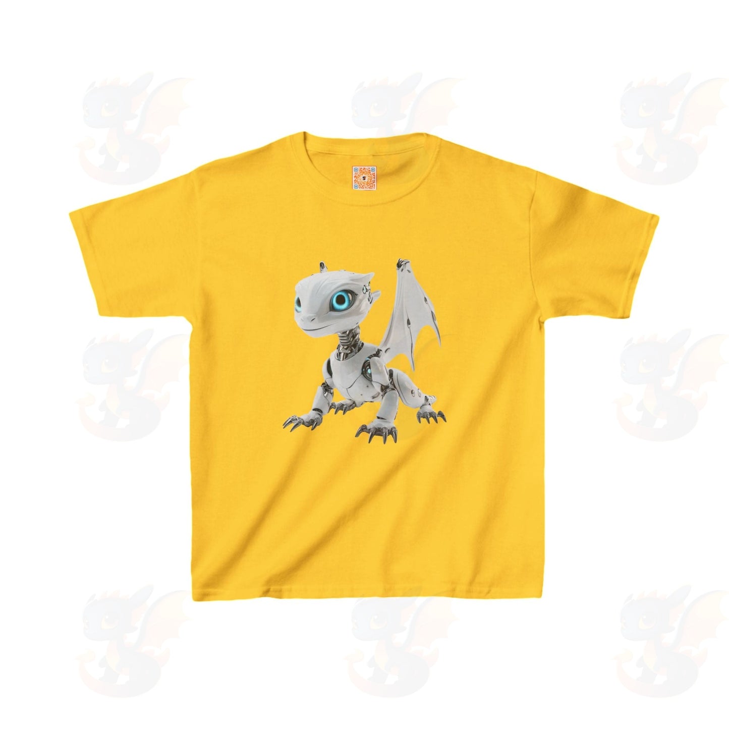 Blue Eyed Robot Dragon - Kids Heavy Cotton™ T-shirt