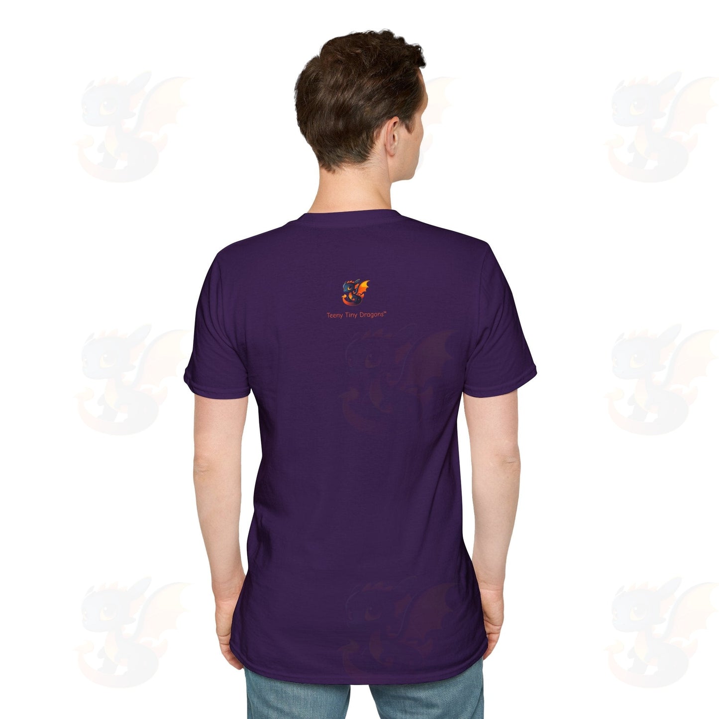 Cute Little Robot Dragon - Adult Robot Dragon Design Unisex Softstyle T-Shirt