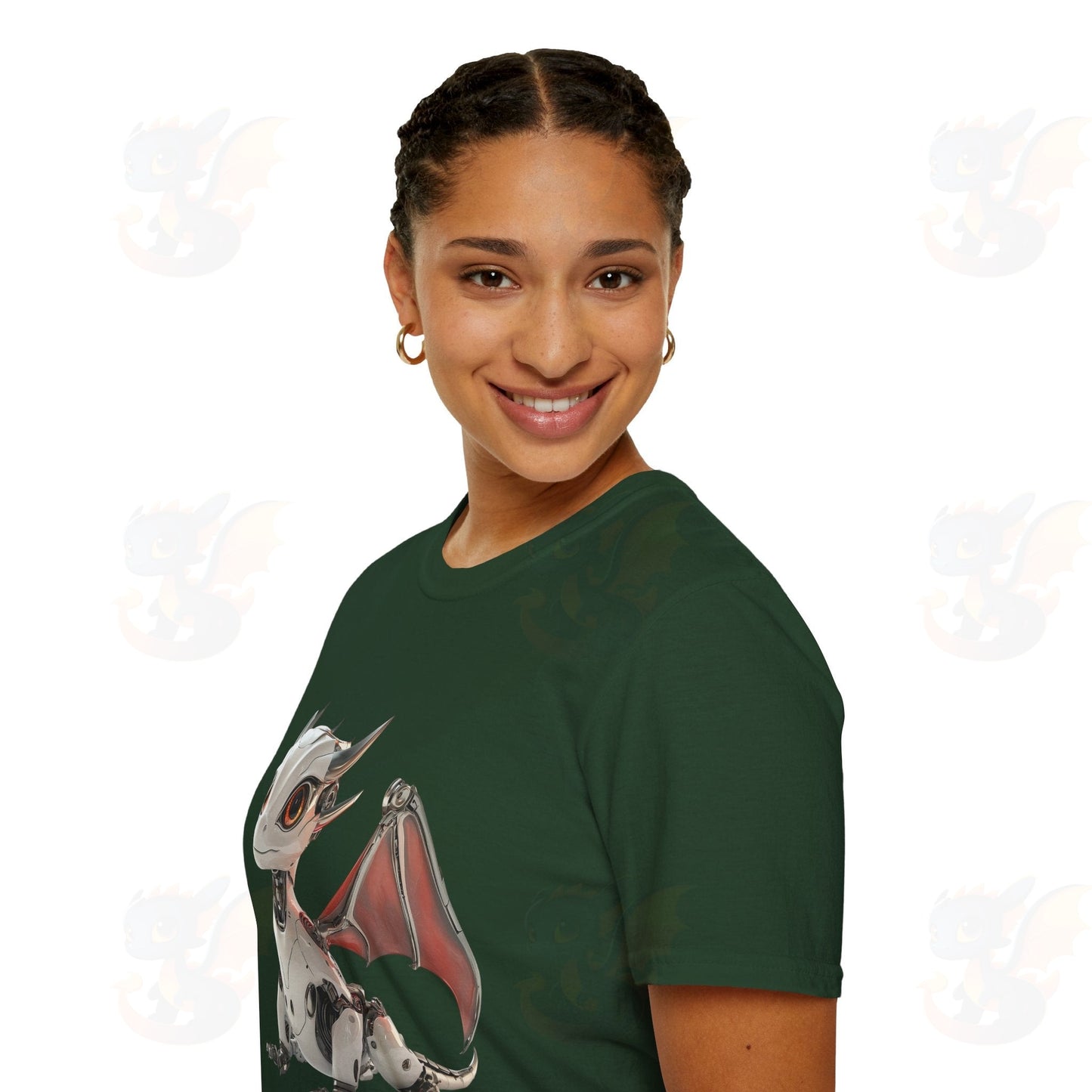 Adult Robot Dragon Design Unisex Softstyle T-Shirt