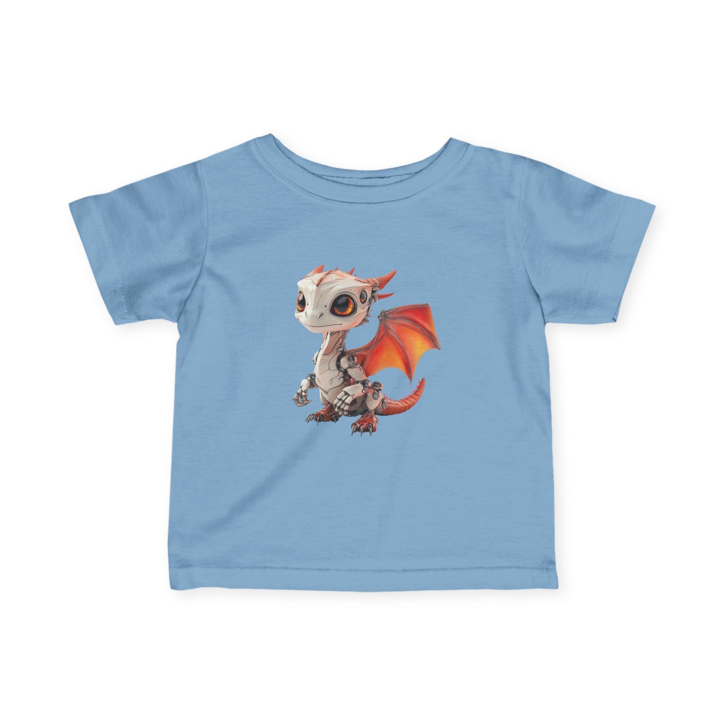 Cute Little Red Robot Dragon Infant Fine Jersey T-Shirt - Teeny Tiny Dragons