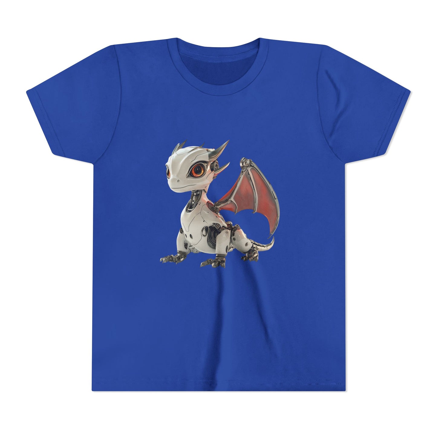 Awesome Looking Robot Dragon - Youth Short Sleeve T-Shirt - Teeny Tiny Dragons