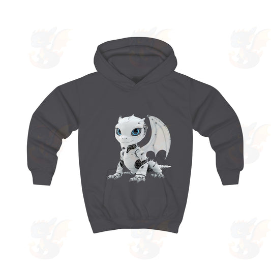 Cool Looking White Robot Dragon - Kids Hoodie
