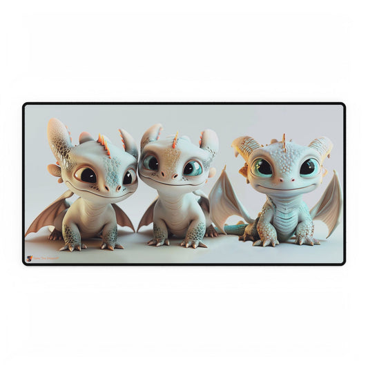 3 Adorable Baby Dragons Mouse Pad - Teeny Tiny Dragons
