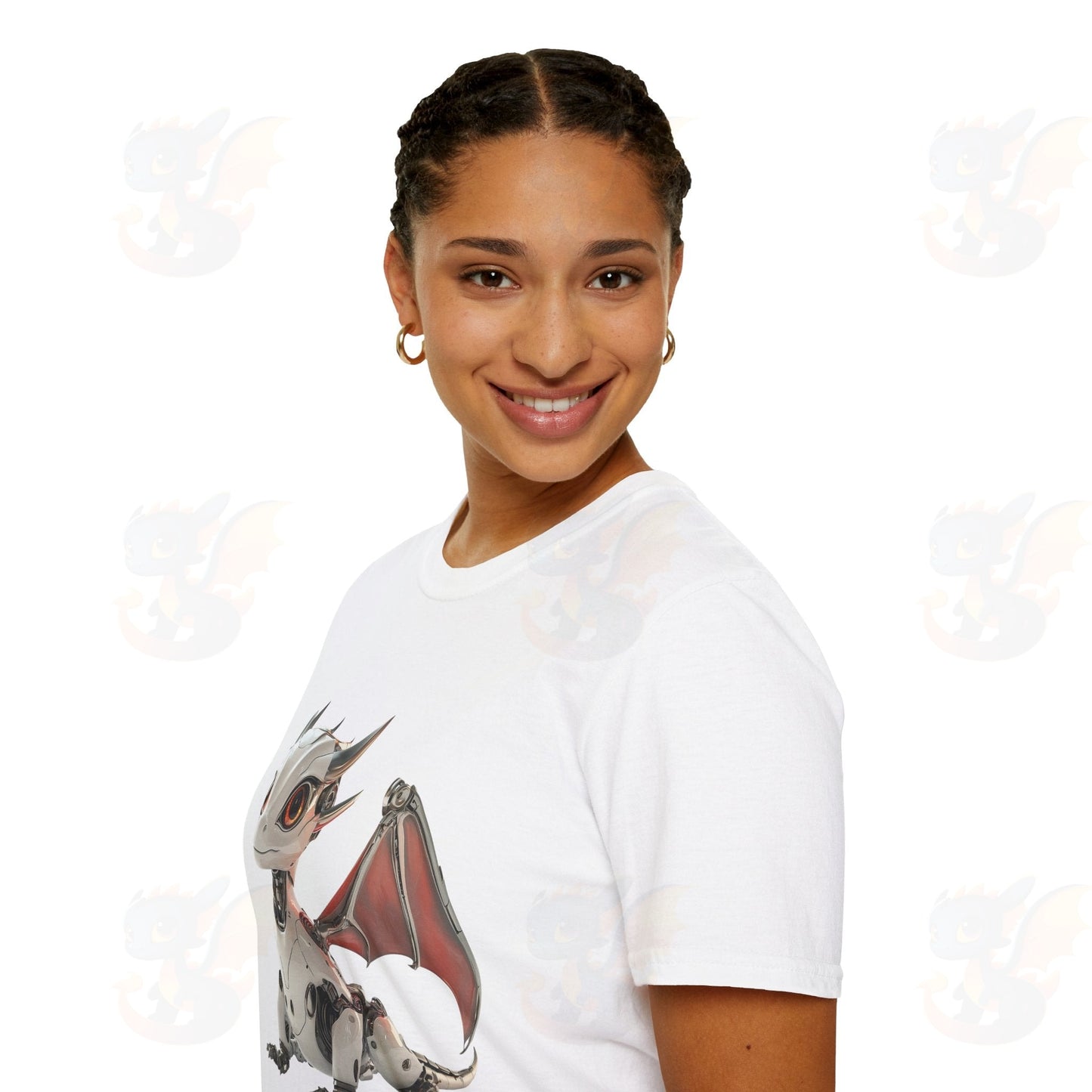 Adult Robot Dragon Design Unisex Softstyle T-Shirt