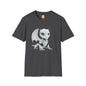 White Robot Dragon Adult Unisex Softstyle T-Shirt - Teeny Tiny Dragons