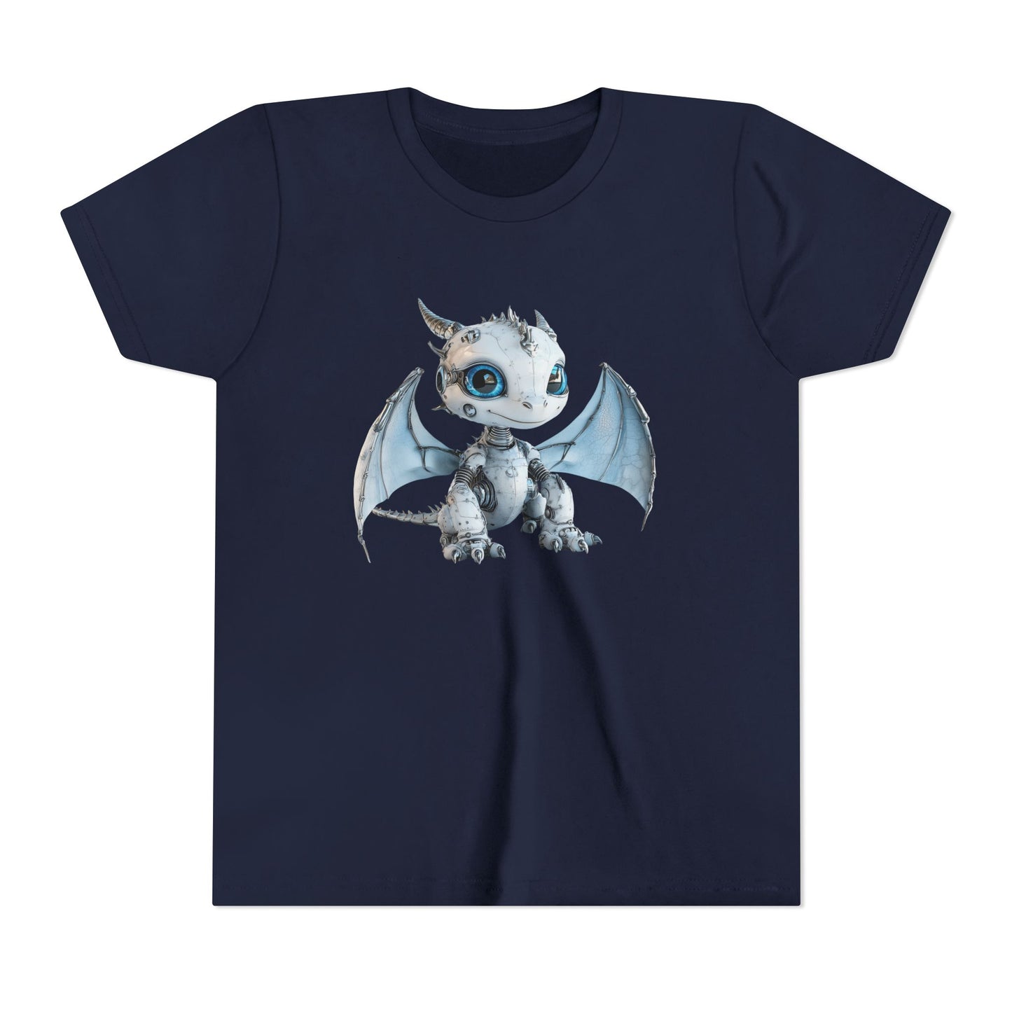 White Robot Dragon Kids Tee - Fun Adventure Design - Teeny Tiny Dragons