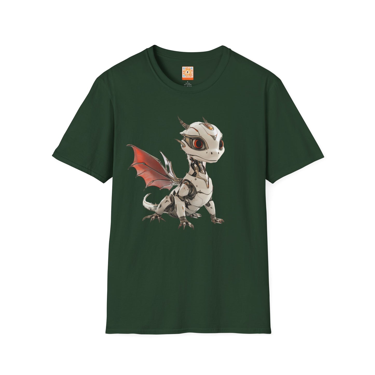 Chrome Robot Dragon Adult Unisex Softstyle T-Shirt - Teeny Tiny Dragons