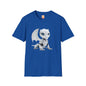 White Robot Dragon Adult Unisex Softstyle T-Shirt - Teeny Tiny Dragons