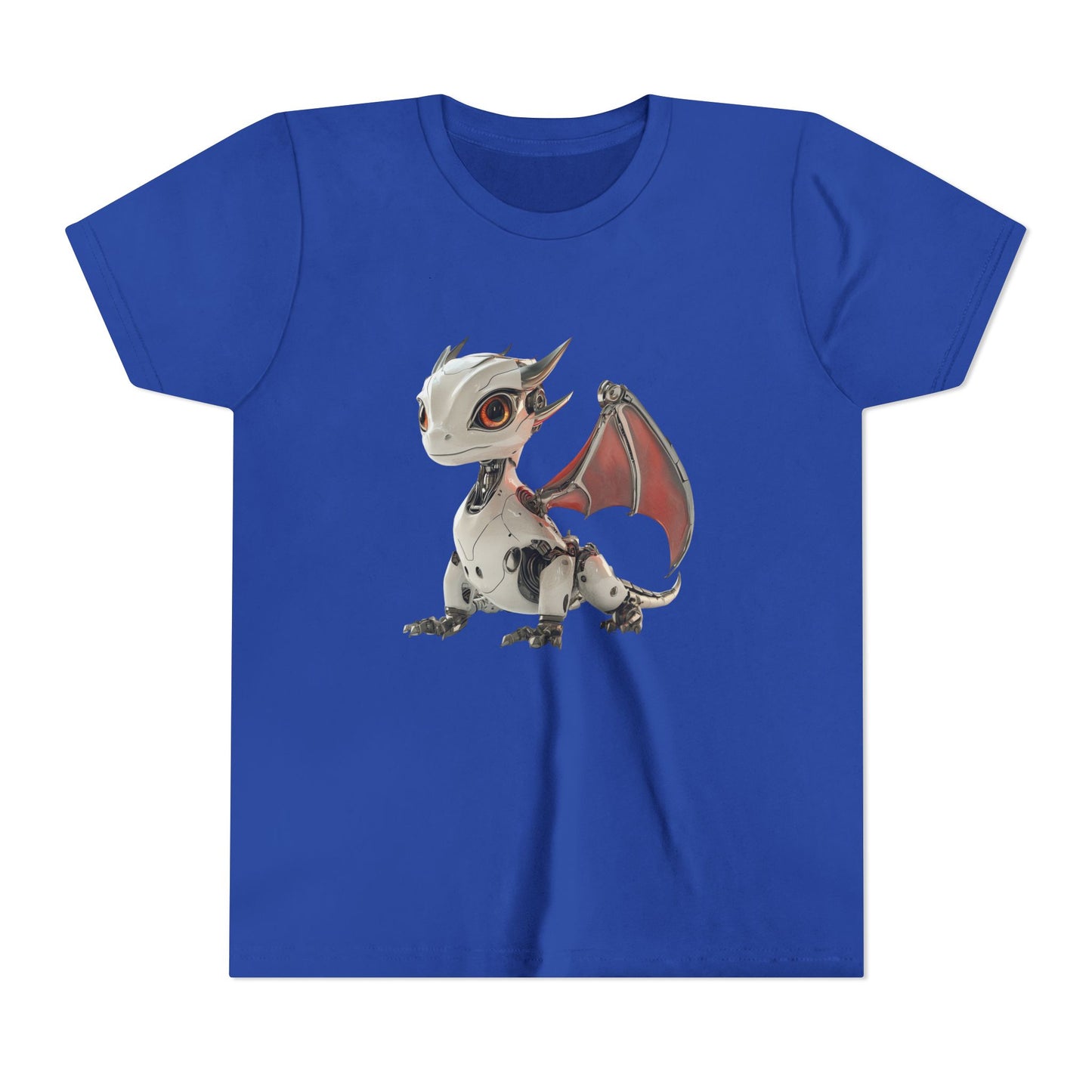 Red Eyed Robot Dragon - Youth Short Sleeve T-Shirt - Teeny Tiny Dragons