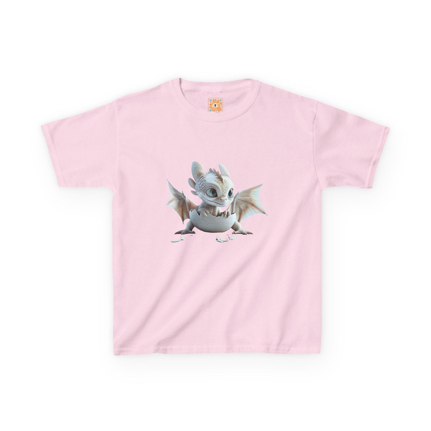Silver Crystal Dragon Kids Heavy Cotton T-Shirt