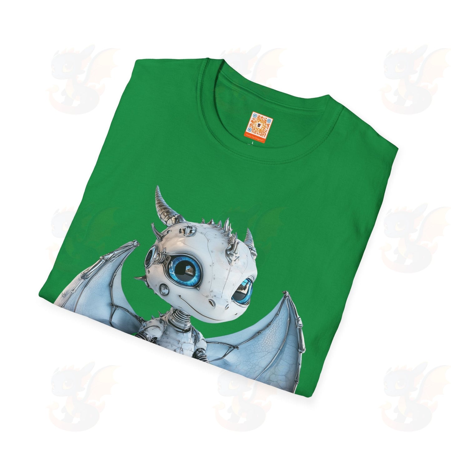 Cute Little Robot Dragon - Adult Robot Dragon Design Unisex Softstyle T-Shirt