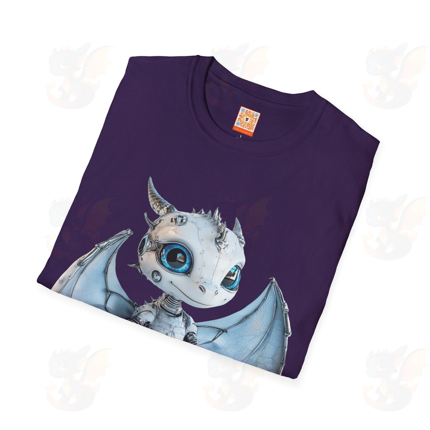 Cute Little Robot Dragon - Adult Robot Dragon Design Unisex Softstyle T-Shirt