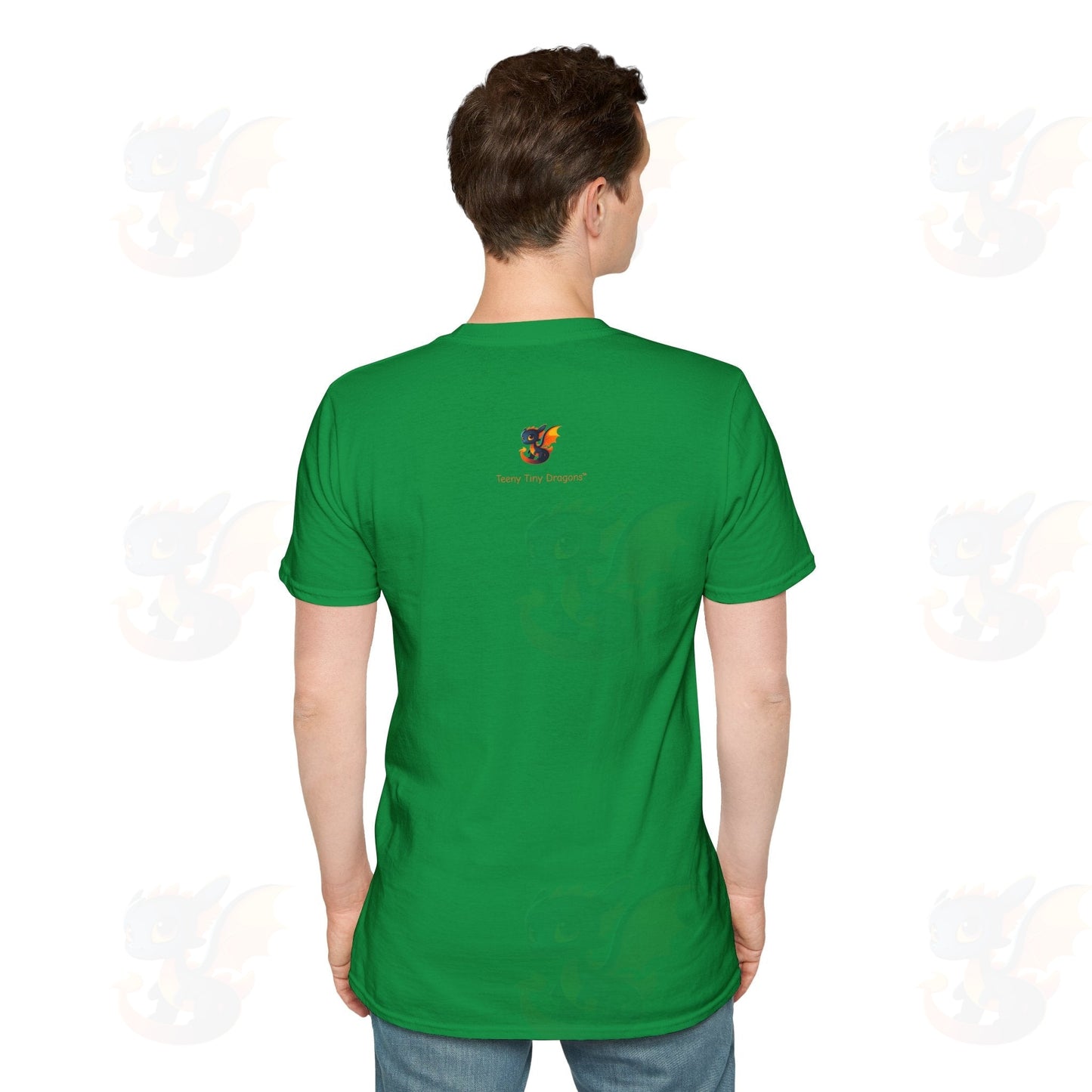 Cute Little Robot Dragon - Adult Robot Dragon Design Unisex Softstyle T-Shirt