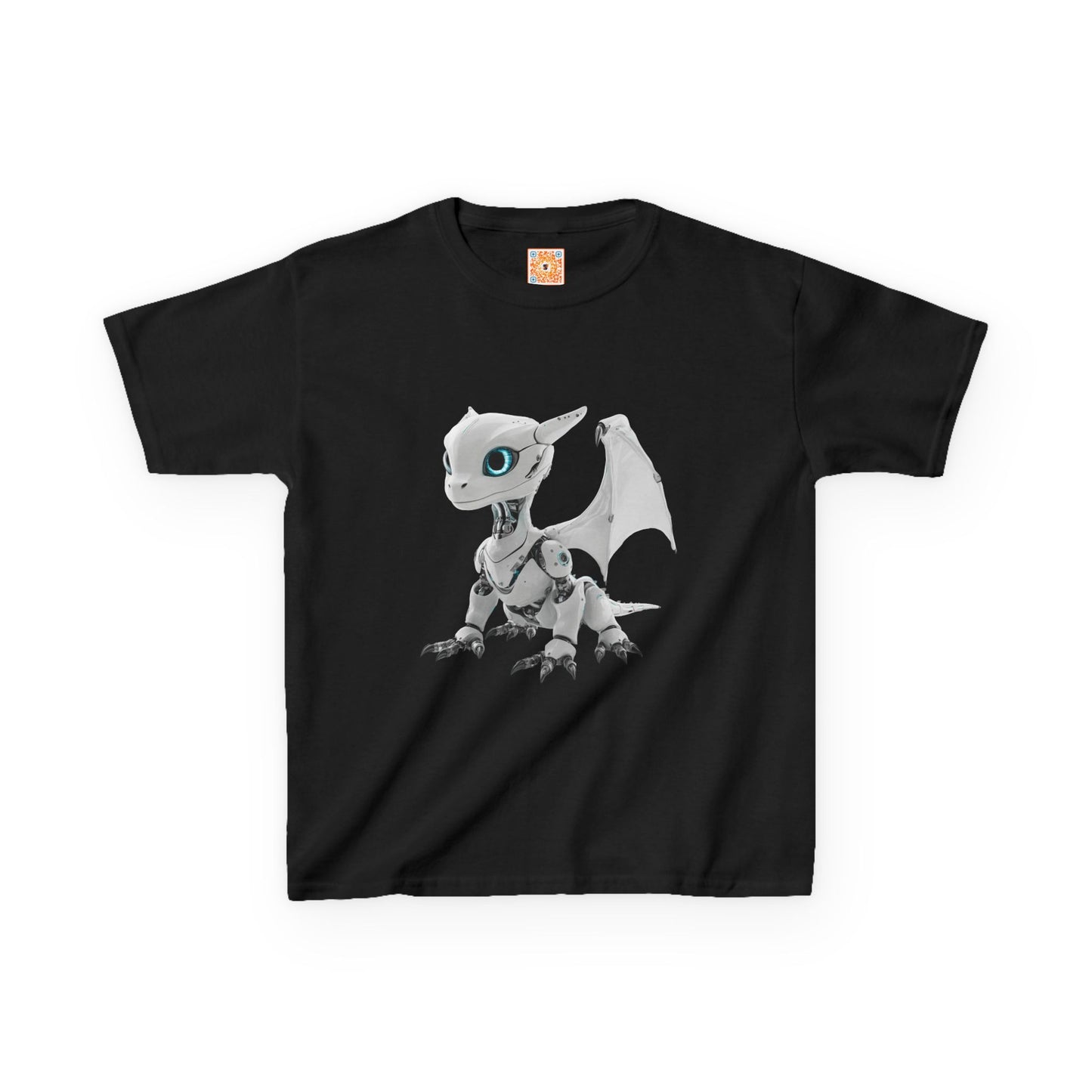 Little White Robot Dragon Kids Heavy Cotton T-Shirt - Teeny Tiny Dragons