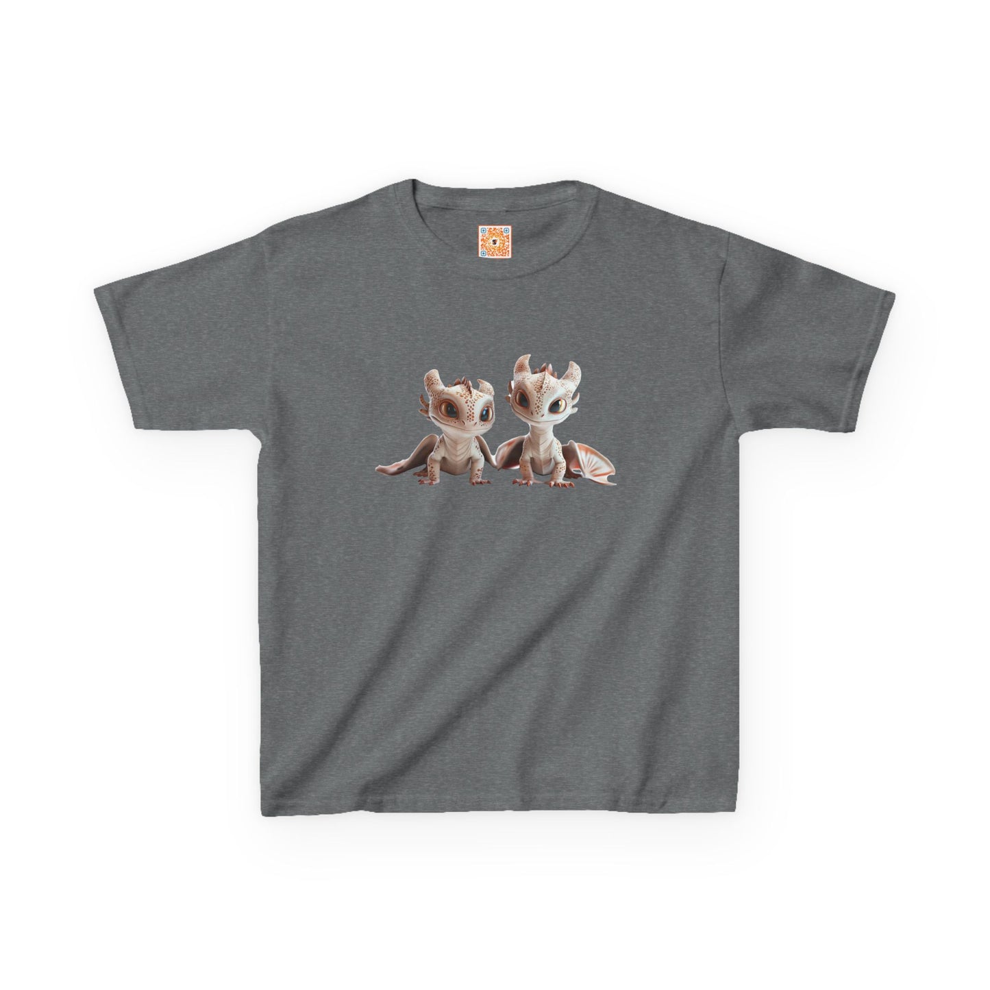 2 Adorable Dragons Kids Heavy Cotton T-Shirt - Teeny Tiny Dragons
