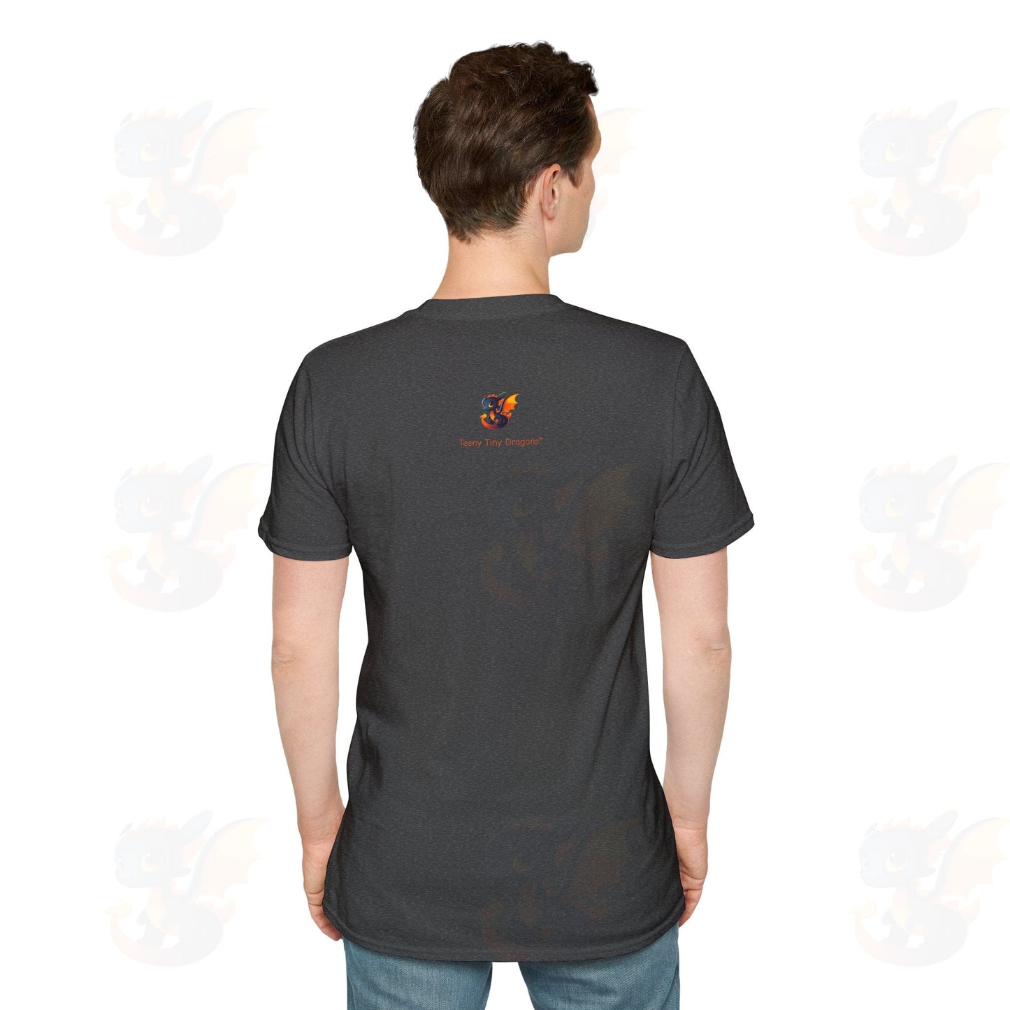 Cute Little Robot Dragon - Adult Robot Dragon Design Unisex Softstyle T-Shirt