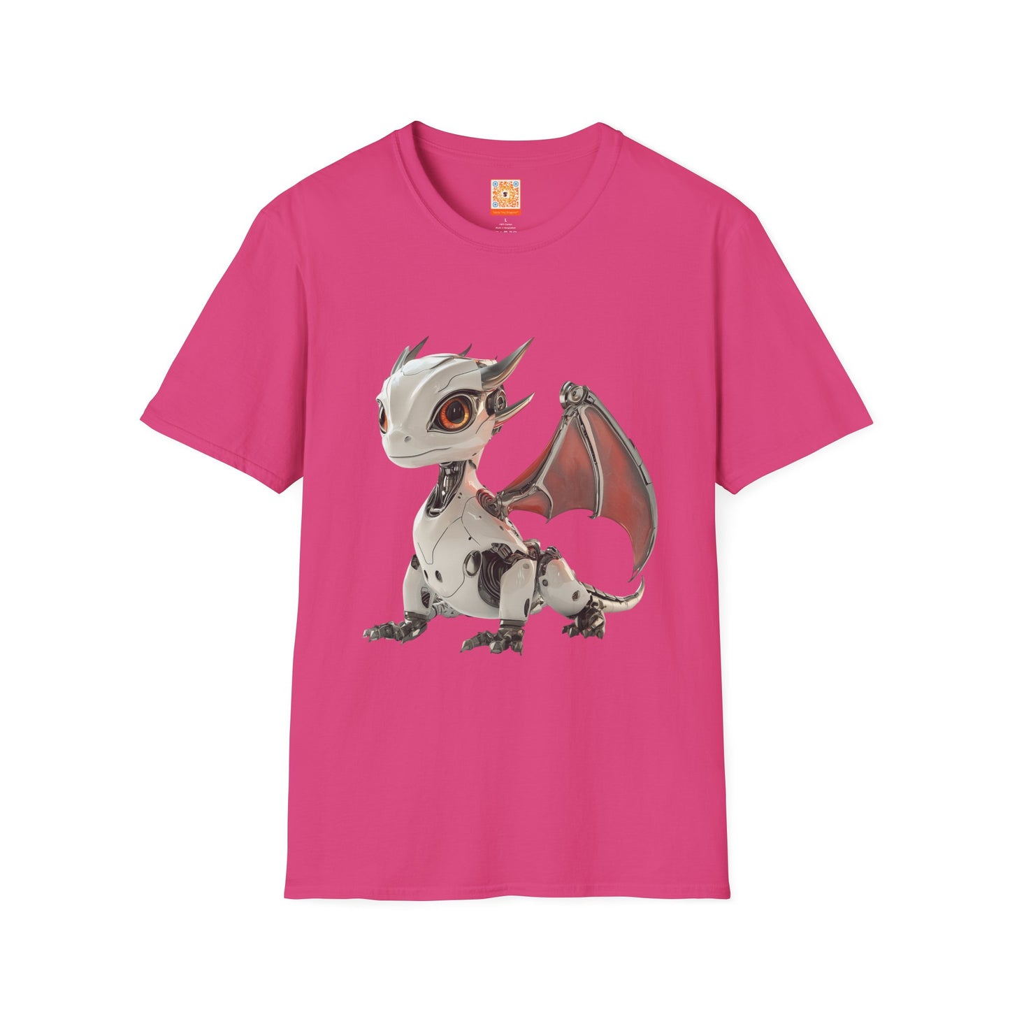 Sitting Robot Dragon Adult Unisex Softstyle T-Shirt - Teeny Tiny Dragons