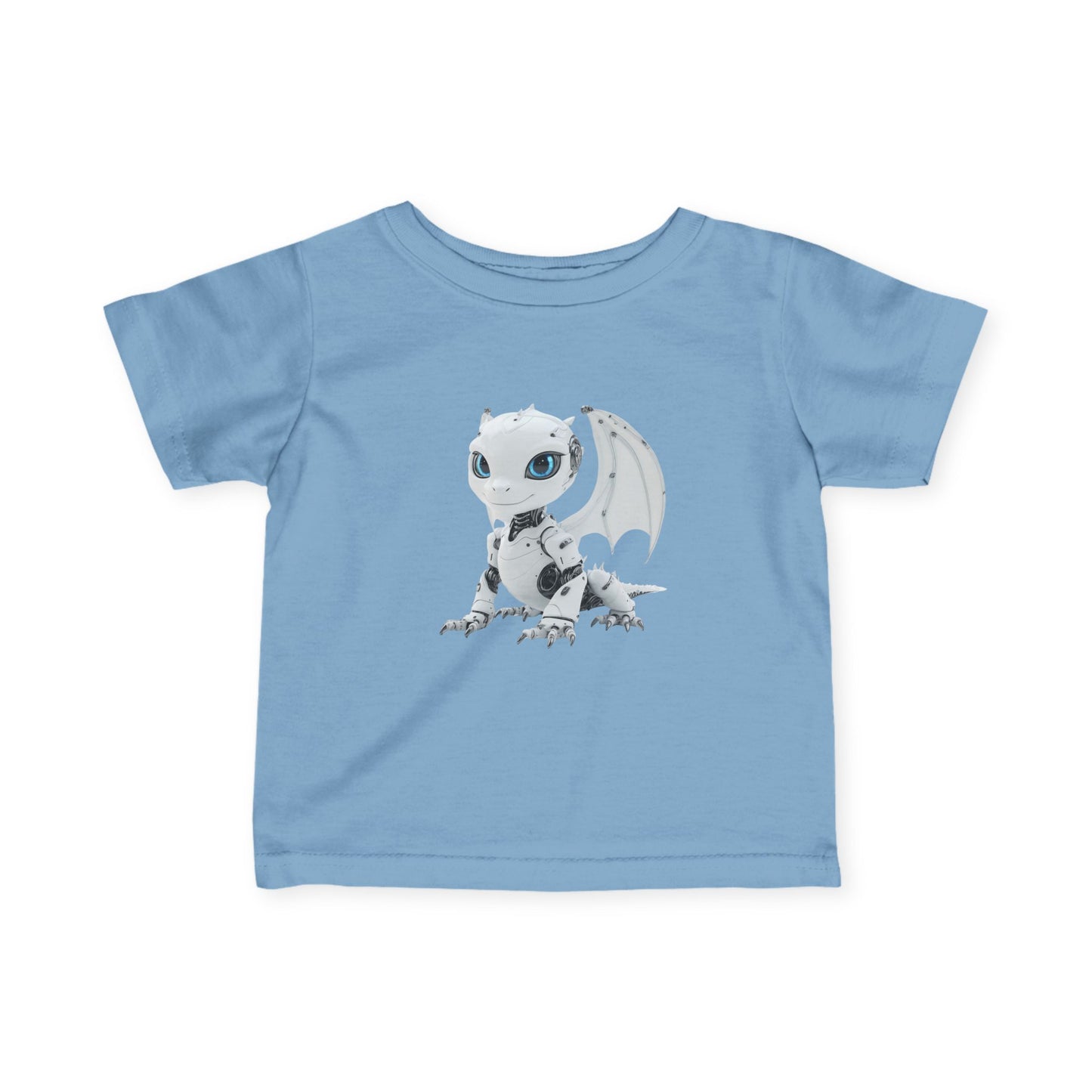 White Robot Dragon Infant Fine Jersey T-Shirt - Teeny Tiny Dragons