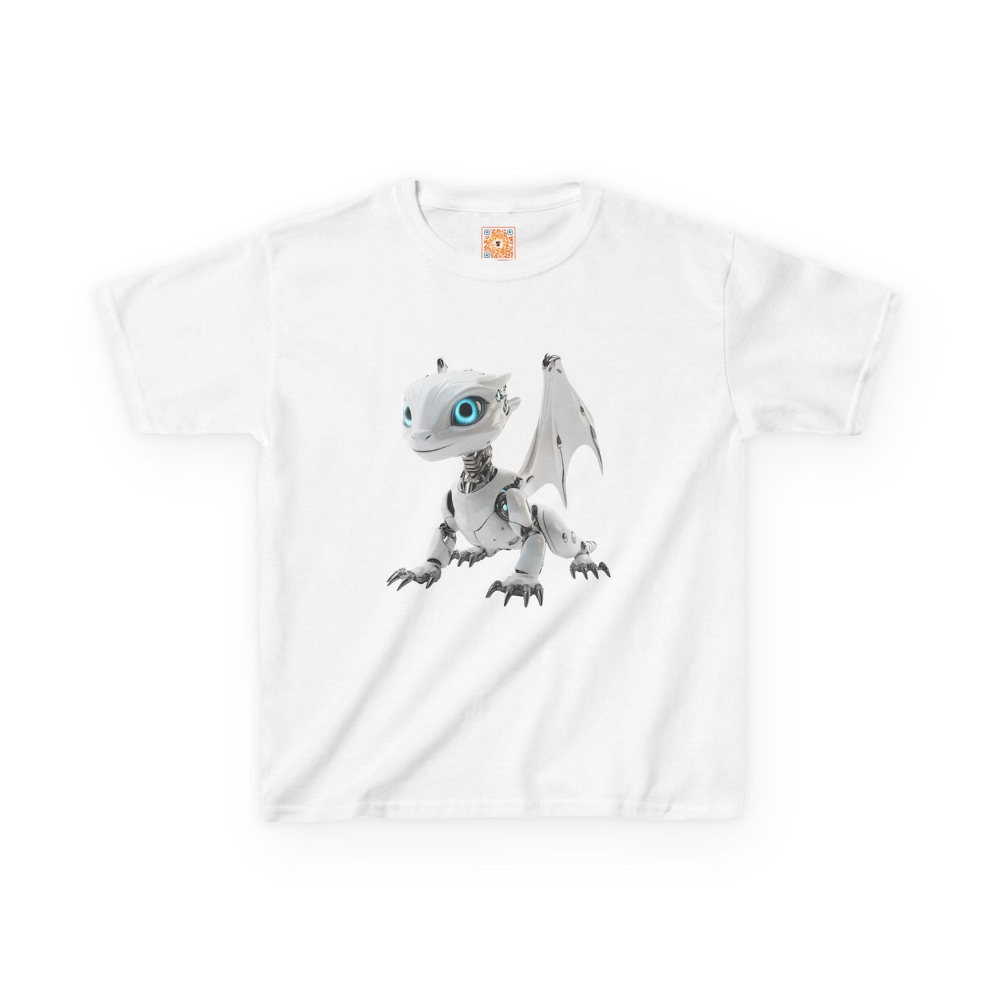 Blue Eyed Robot Dragon Heavy Cotton T-Shirt - Teeny Tiny Dragons