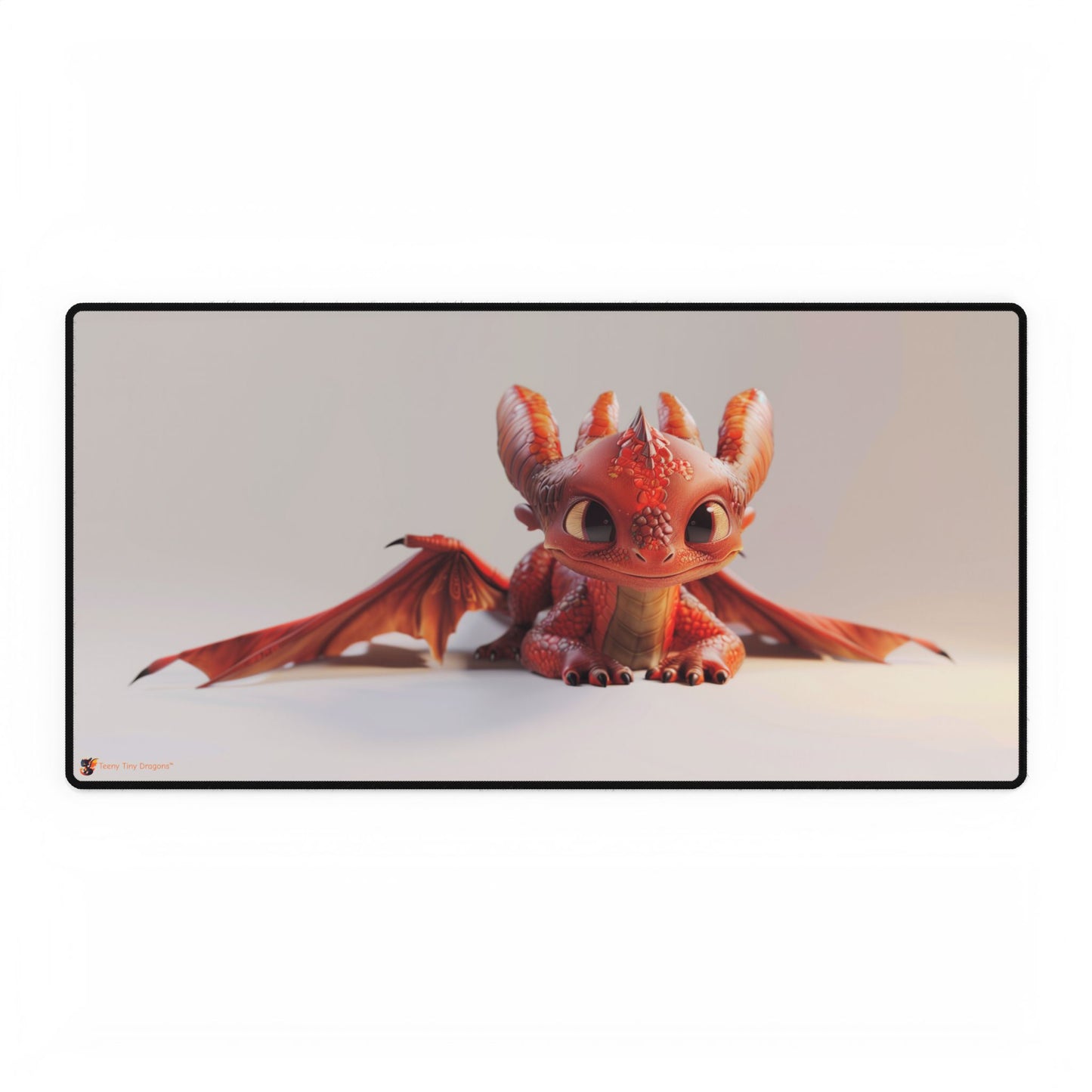 Very Cute Red Dragon Desk Mat - Teeny Tiny Dragons