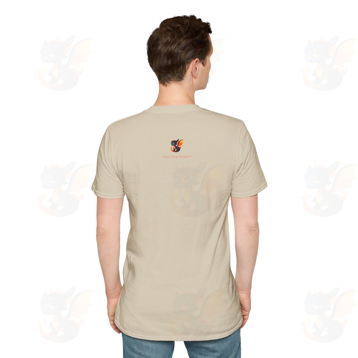 Cute Little Robot Dragon - Adult Robot Dragon Design Unisex Softstyle T-Shirt
