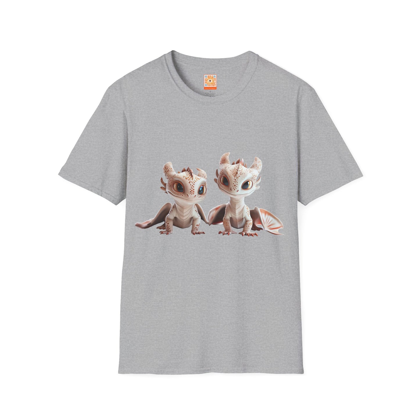 Twin Baby Dragons Adult Unisex Softstyle T-Shirt - Teeny Tiny Dragons