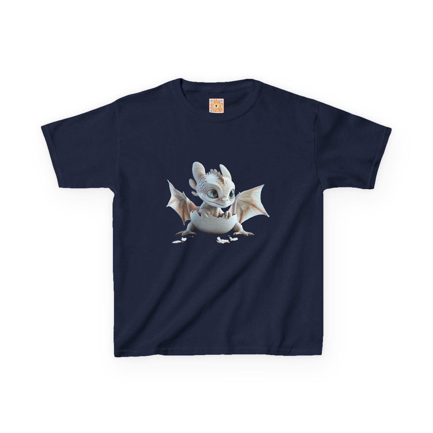 Silver Crystal Dragon Kids Heavy Cotton T-Shirt