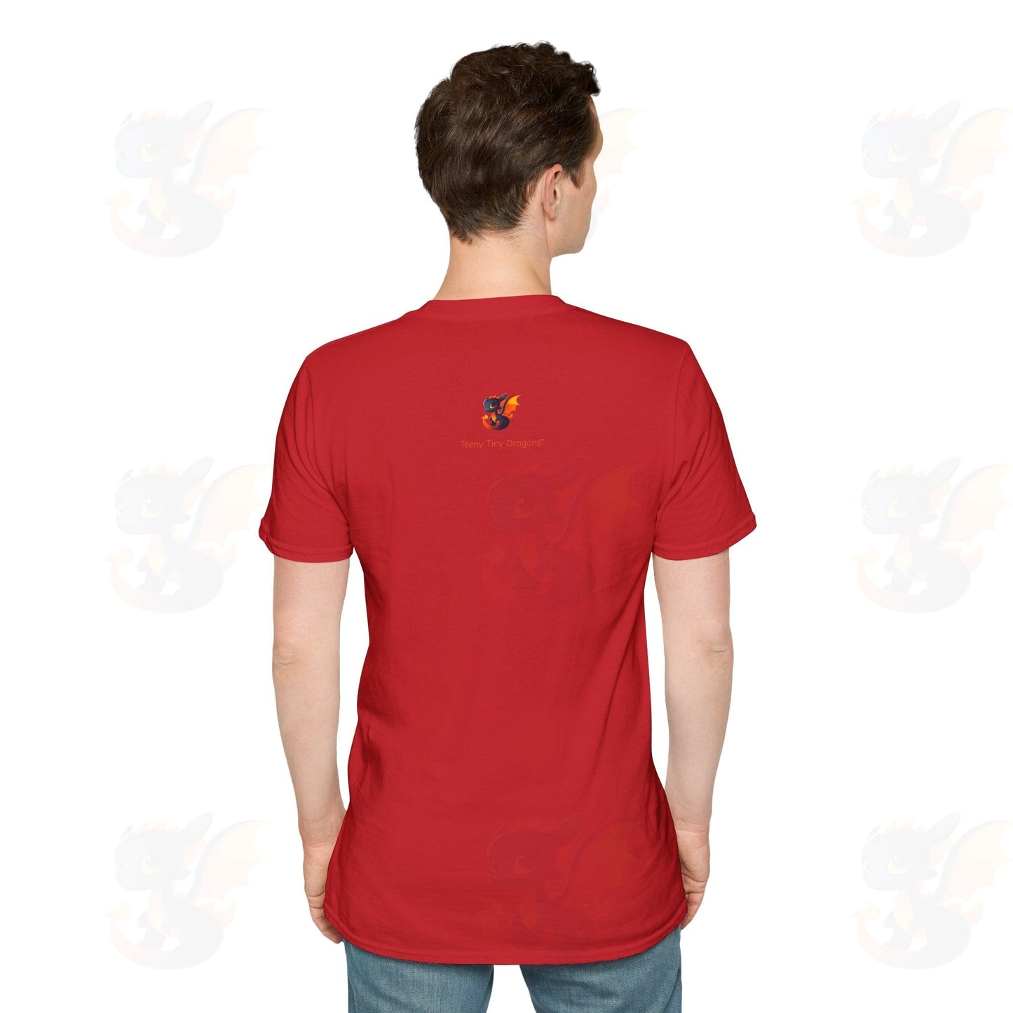 Cute Little Robot Dragon - Adult Robot Dragon Design Unisex Softstyle T-Shirt