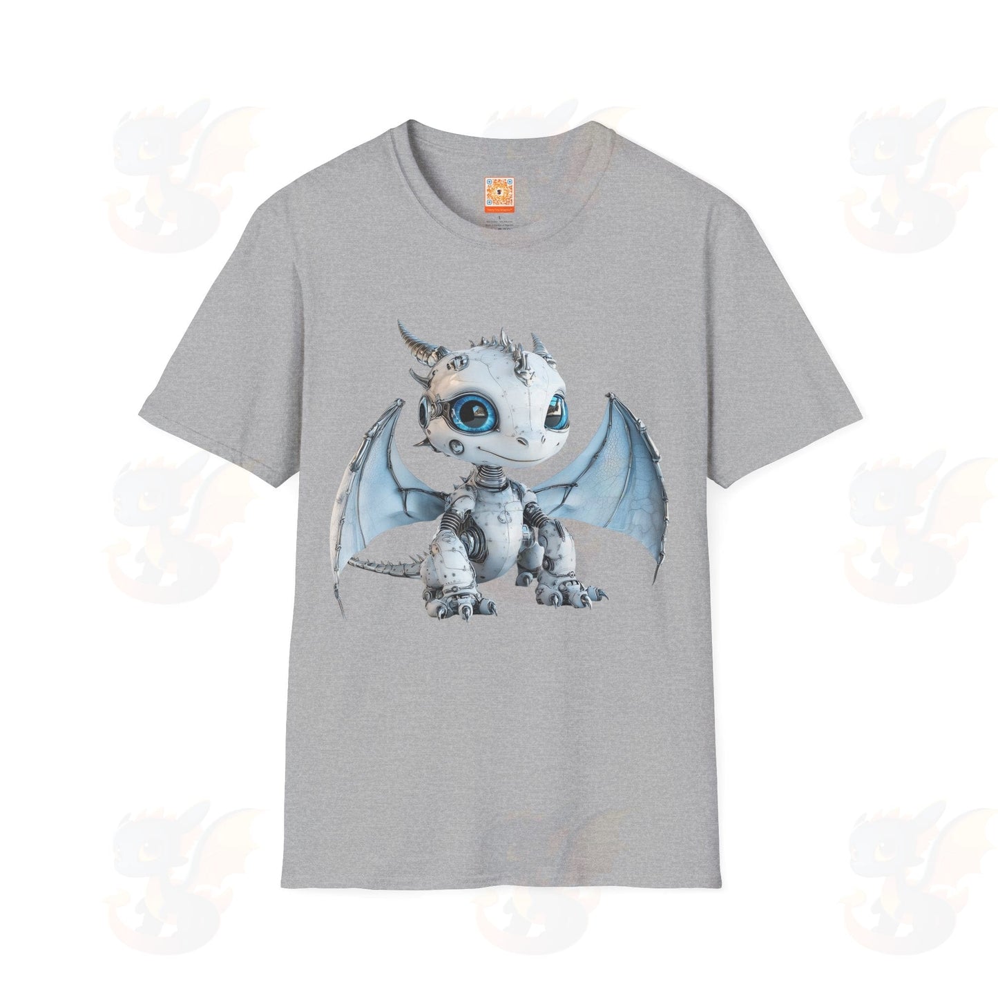 Cute Little Robot Dragon - Adult Robot Dragon Design Unisex Softstyle T-Shirt