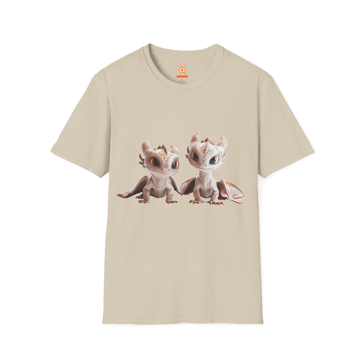 Twin Baby Dragons Adult Unisex Softstyle T-Shirt - Teeny Tiny Dragons