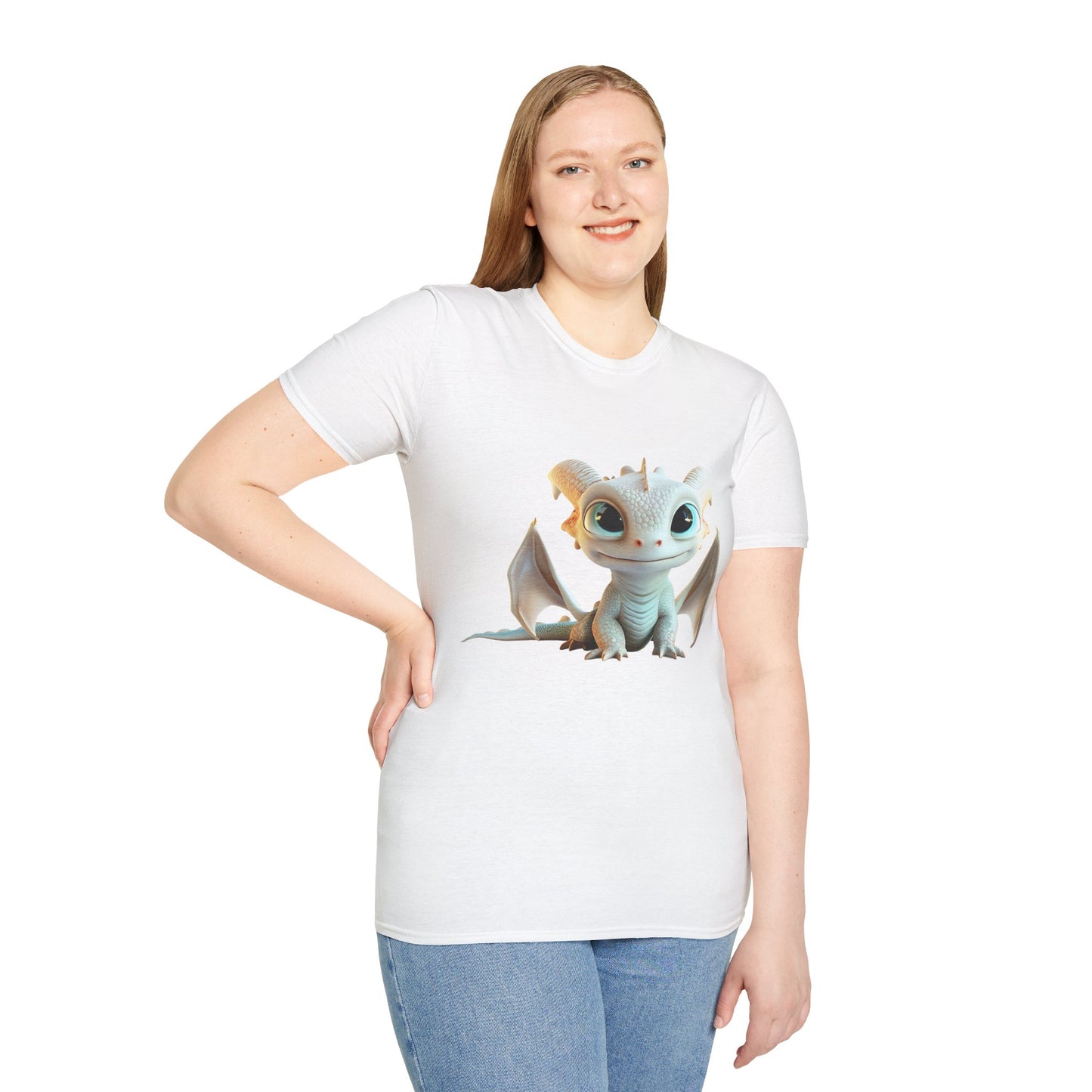 Cute Little Dragon Adult Unisex Softstyle T-Shirt - Teeny Tiny Dragons