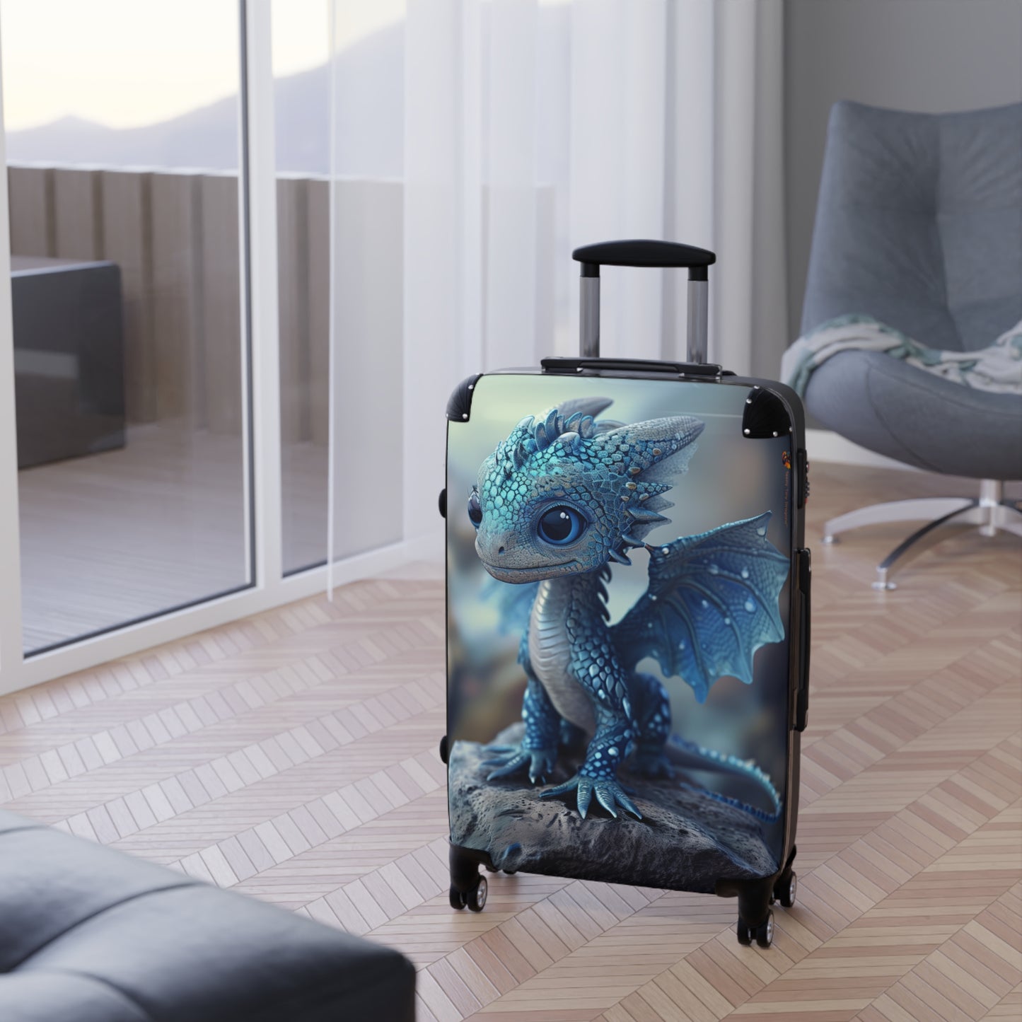 Beautiful Blue Dragon Kids Suitcase | Teeny Tiny Dragons
