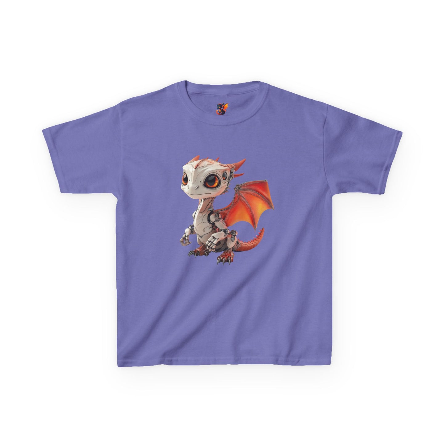 Red Robot Dragon Kids Heavy Cotton T-Shirt - Teeny Tiny Dragons