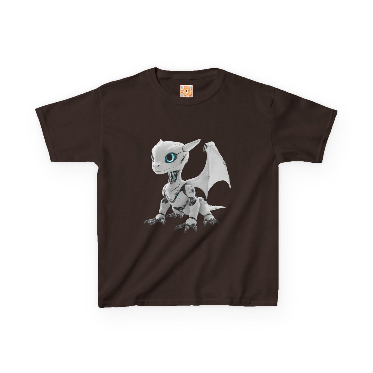 Little White Robot Dragon Kids Heavy Cotton T-Shirt - Teeny Tiny Dragons