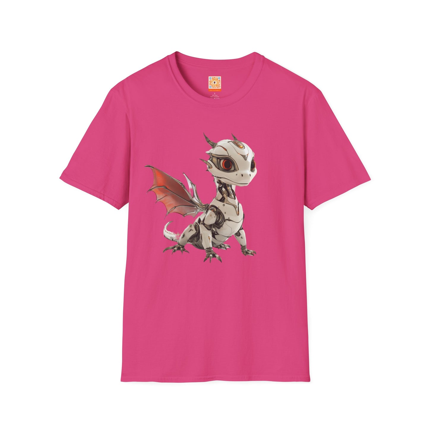 Chrome Robot Dragon Adult Unisex Softstyle T-Shirt - Teeny Tiny Dragons