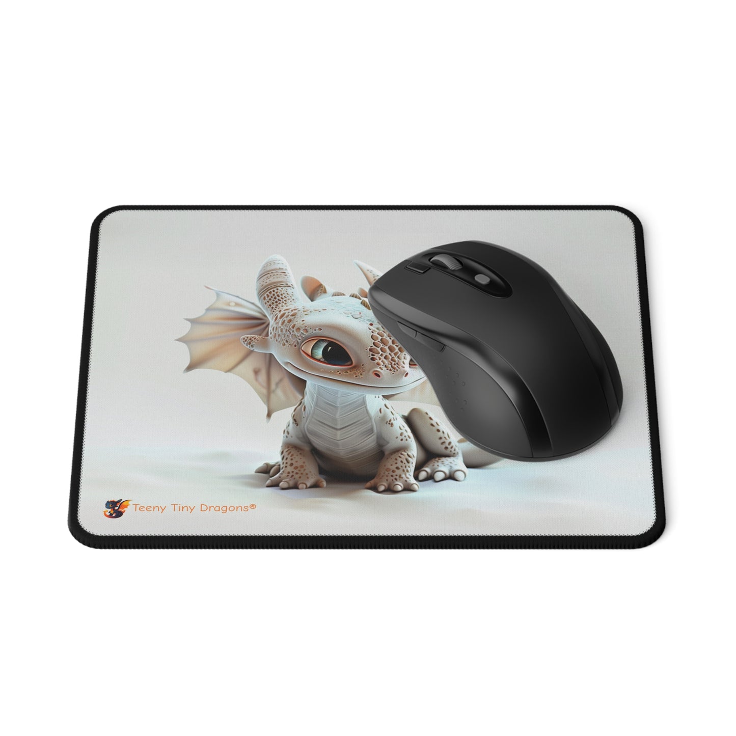 Speckled Cream Baby Dragon Fantasy Art Mouse Pad - Teeny Tiny Dragons