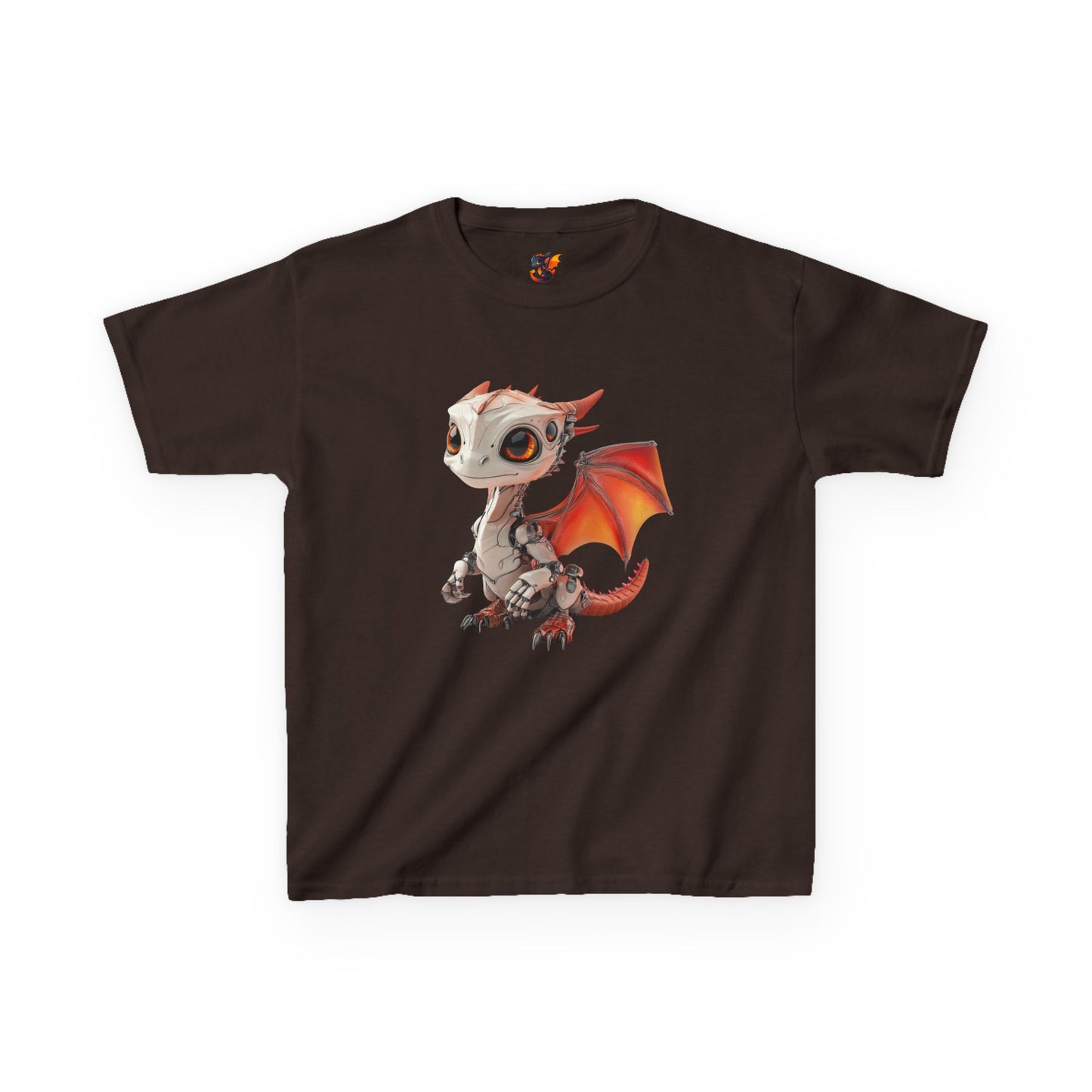 Red Robot Dragon Kids Heavy Cotton T-Shirt - Teeny Tiny Dragons