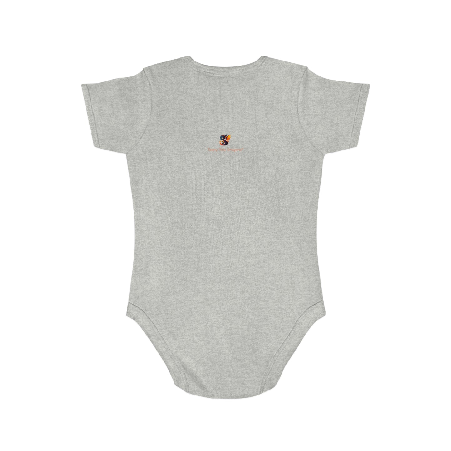 Short Sleeve Baby Bodysuit with an Adorable Baby Dragon