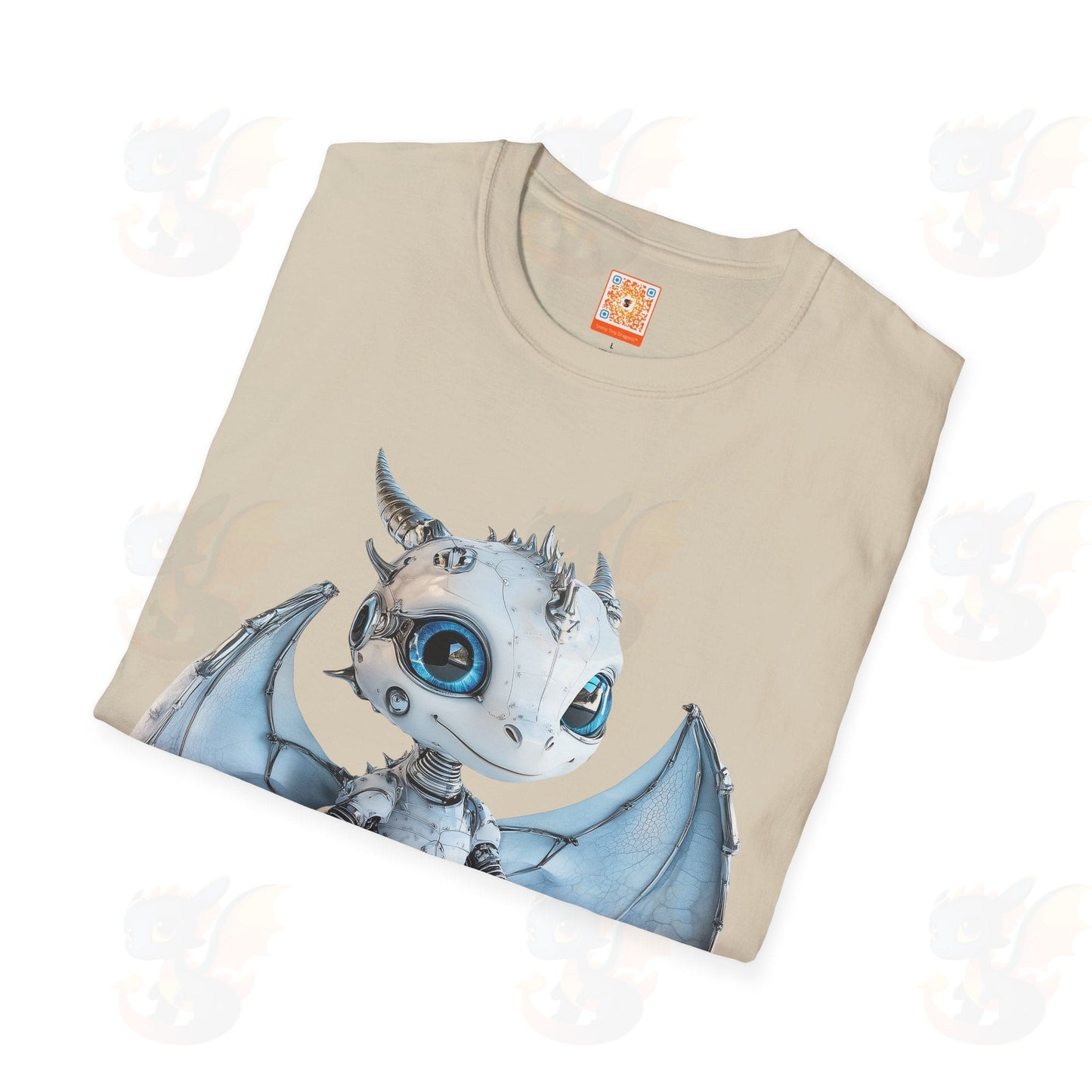 Cute Little Robot Dragon - Adult Robot Dragon Design Unisex Softstyle T-Shirt