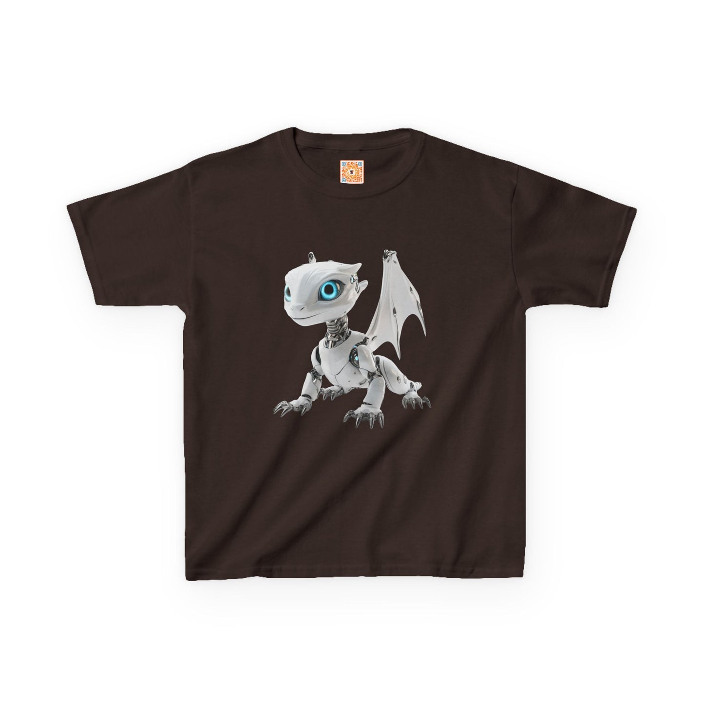 Blue Eyed Robot Dragon Heavy Cotton T-Shirt - Teeny Tiny Dragons