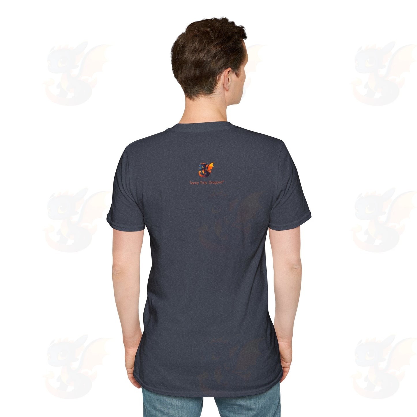 Cute Little Robot Dragon - Adult Robot Dragon Design Unisex Softstyle T-Shirt