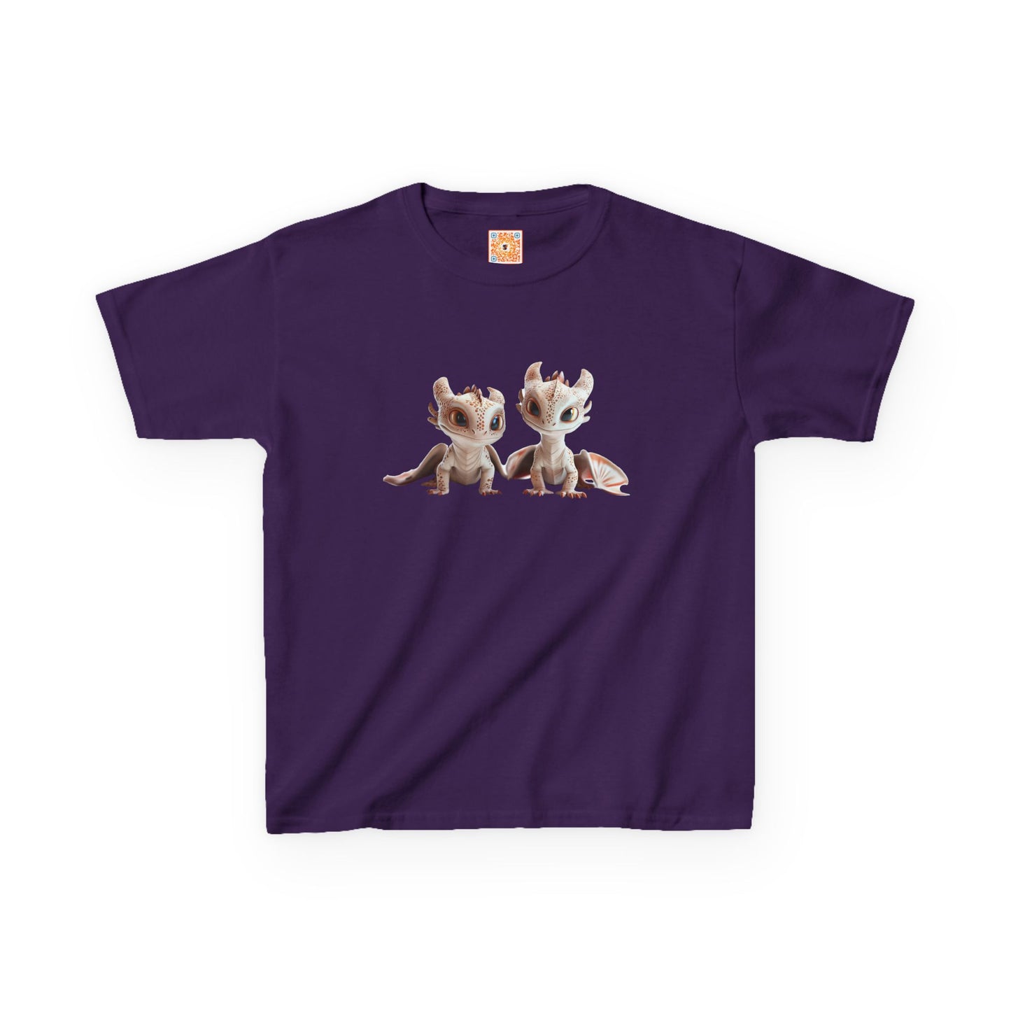 2 Adorable Dragons Kids Heavy Cotton T-Shirt - Teeny Tiny Dragons