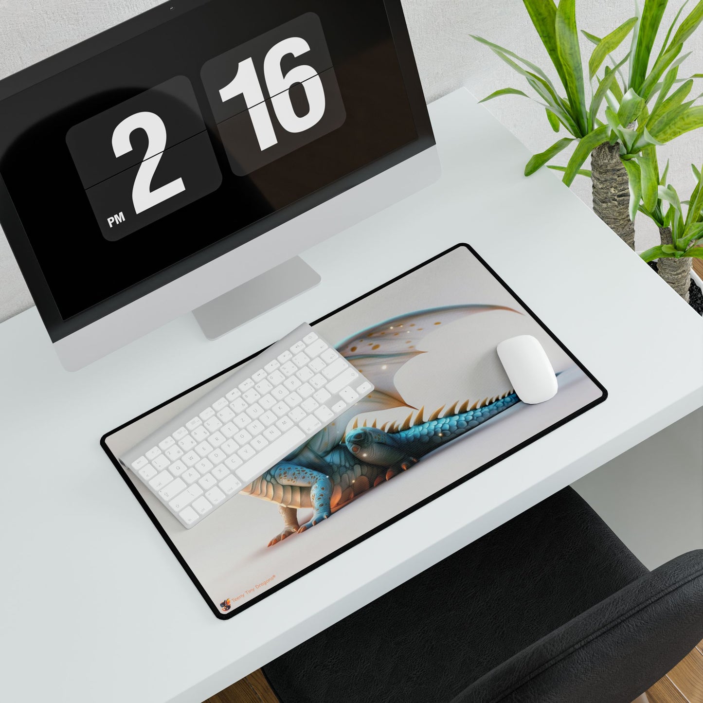Mythical Blue Dragon Desk Mat - Teeny Tiny Dragons